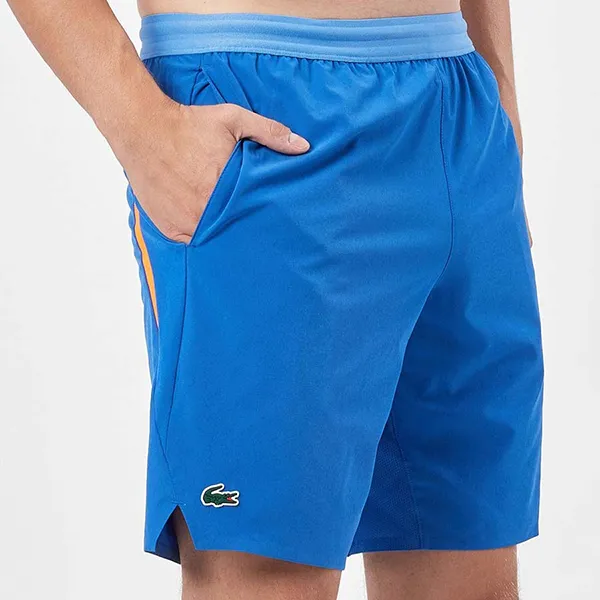 Quần Short Nam Lacoste GH5219 KXB Tennis x Novak Djokovic Taffeta Màu Xanh Blue Size S