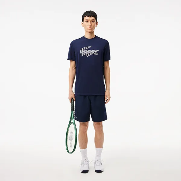 Quần Short Nam Lacoste Monogram Band Tennis Shorts GH2575-166 Màu Xanh Navy Size 3