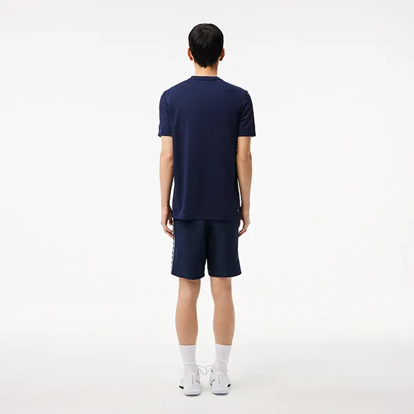 Quần Short Nam Lacoste Monogram Band Tennis Shorts GH2575-166 Màu Xanh Navy Size 3