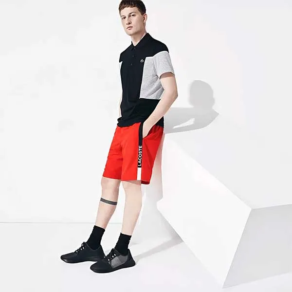 Quần Short Nam Lacoste Shorts Sport Branned Red Black GH4860-51-ATV Màu Đỏ - Đen Size 3