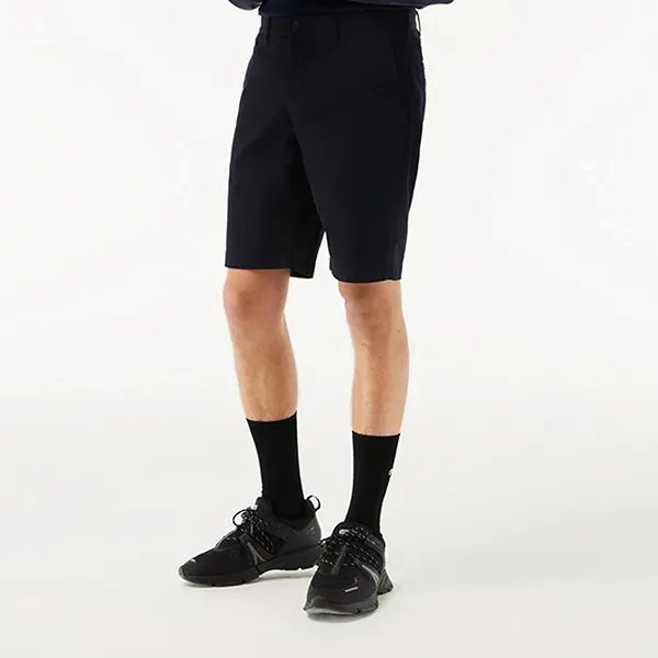 Quần Short Nam Lacoste Slim Fit Stretch Cotton Bermuda FH2647-031 Black Màu Đen Size 32