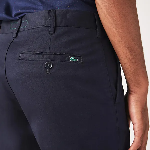 Quần Short Nam Lacoste Slim Fit Stretch Cotton Bermuda FH2647-HDE Màu Xanh Navy Size 32