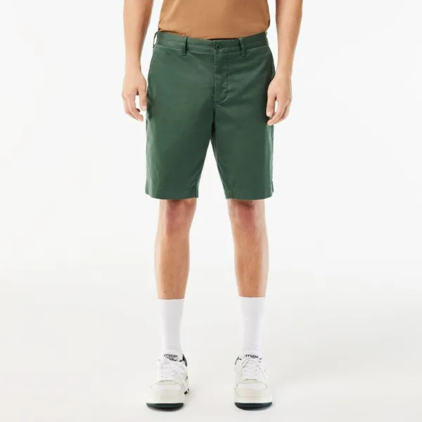 Quần Short Nam Lacoste Slim Fit Stretch Cotton Bermuda FH2647 5HX Màu Xanh Lá Size 3