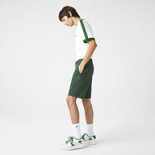 Quần Short Nam Lacoste Slim Fit Stretch Cotton Bermuda Shorts FH2647-5HX Màu Xanh Lá Size 32 - Thời trang - Vua Hàng Hiệu