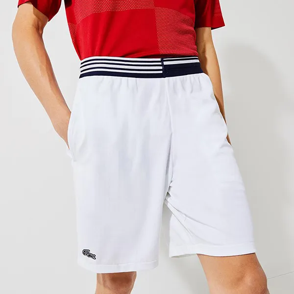 Quần Short Nam Lacoste Sport Houndstooth Patterned Breathable Shorts GH7242-522 Màu Trắng Size 3