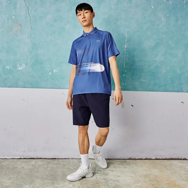 Quần Short Nam Lacoste Sport x Novak Djokovic Light Stretch GH0880-78X Màu Xanh Navy Size 4