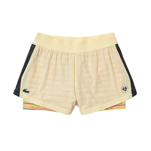 Quần Short Nữ Lacoste x Roland Garros Woman Performance Short GF6372 53G Màu Vàng Size 36