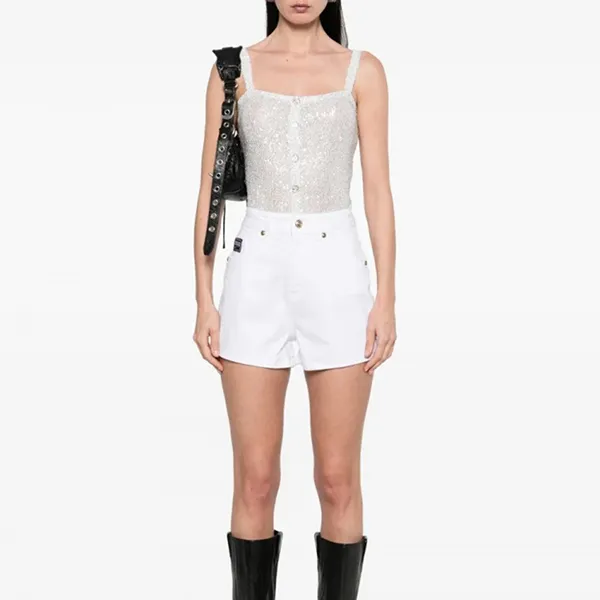 Quần Short Nữ Versace Jeans Couture Shorts 78HAD514 CEWR1 003 Màu Trắng Size 27