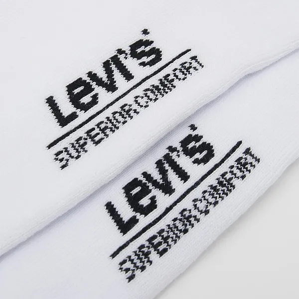 Set 5 Đôi Tất Levi's Unisex Mid Cut Logo 5 Pair Sock White Freeszie Màu Trắng - Thời trang - Vua Hàng Hiệu