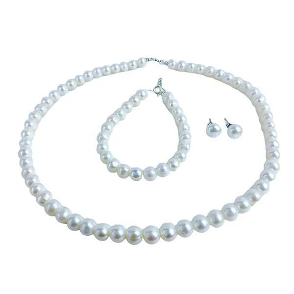 Set Dây Chuyền + Khuyên Tai + Vòng Đeo Tay Minh Hà Pearl Jewelry Ngọc Trai Màu Trắng - Trang sức - Vua Hàng Hiệu