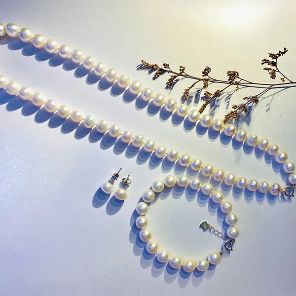 Set Dây Chuyền + Khuyên Tai + Vòng Đeo Tay Minh Hà Pearl Jewelry Ngọc Trai Màu Trắng - Trang sức - Vua Hàng Hiệu