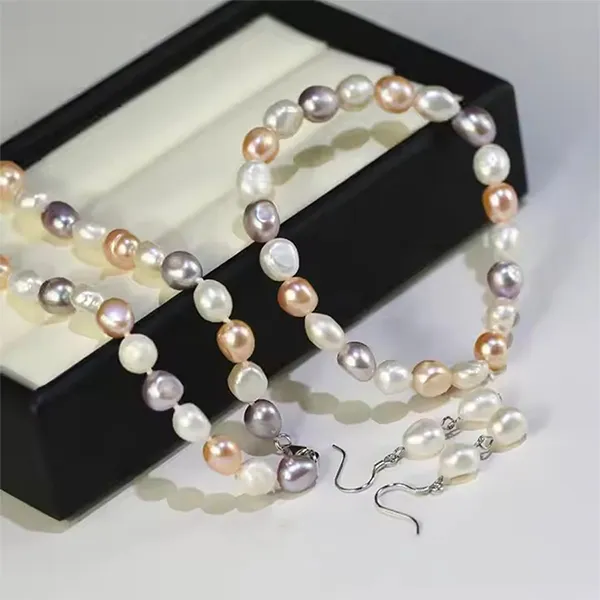 Set Dây Chuyền, Vòng Tay, Khuyên Tai Nữ Kya Jewel Multicolor Pearl JS7 Phối Màu - Trang sức - Vua Hàng Hiệu