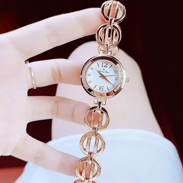 Set Đồng Hồ Và Vòng Đeo Tay Nữ Mathey-Tissot Fleury 1496 White Dial D2581PI Màu Vàng Hồng