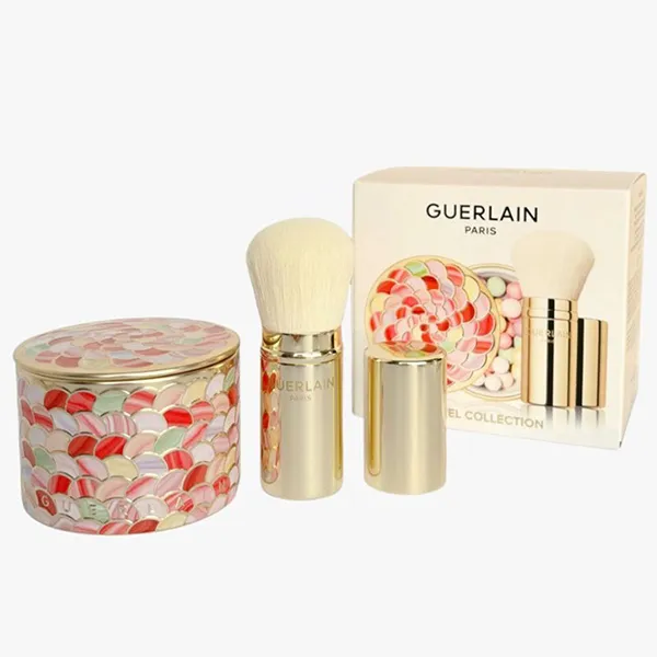 Set Phấn Phủ Ngọc Trai Guerlain Meteorites Duo 02 Cool/Rose + Cọ Trang Điểm