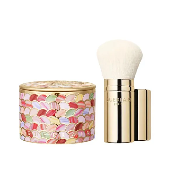 Set Phấn Phủ Ngọc Trai Guerlain Meteorites Duo 02 Cool/Rose + Cọ Trang Điểm