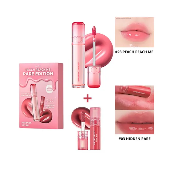 Set Son Kem Romand The Juicy Lasting Rare Edition 23 Peach Me + 03 Hidden Rare 2 Món
