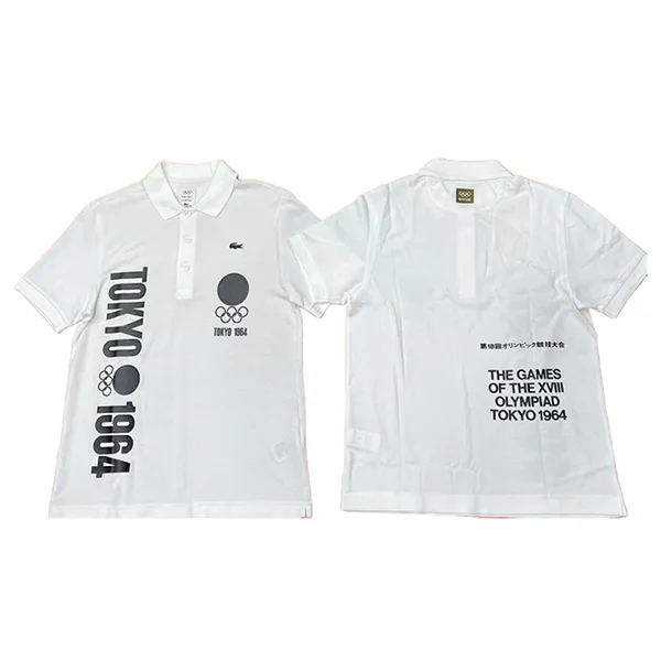 Áo Polo Nam Lacoste Heritage 1964 Tokyo Olympics Màu Trắng Size 3