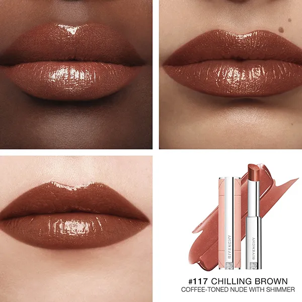 Son Dưỡng Givenchy Rose Perfecto Shine Serum Lipstick 117 Chilling Brown Màu Nâu Lạnh - Son Môi - Vua Hàng Hiệu
