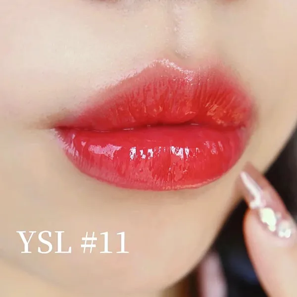 Son Dưỡng YSL Yves Saint Laurent YSL Rouge Volupte Candy Glaze 11 Red Thrill Màu Đỏ Cam - Son Môi - Vua Hàng Hiệu