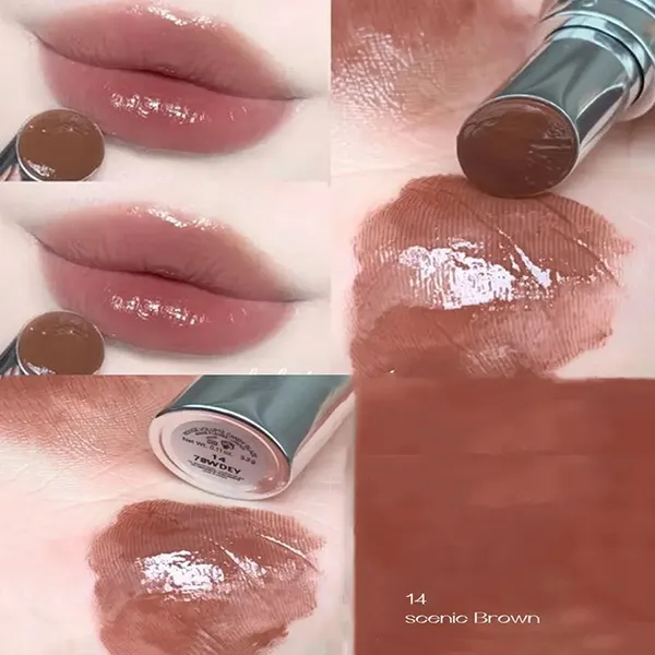 Son Dưỡng YSL Yves Saint Laurent Rouge Volupte Candy Glaze 14 Scenic Brown Màu Nâu Đất