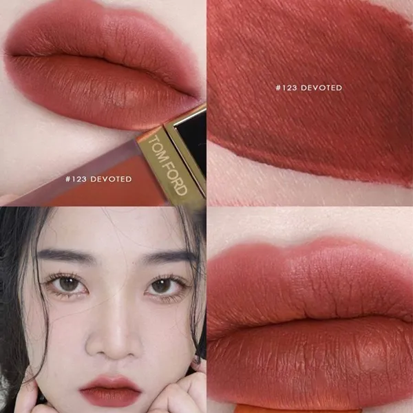 Son Kem Tom Ford Liquid Lip Luxe Matte Màu 123 Devoted Đỏ Đất