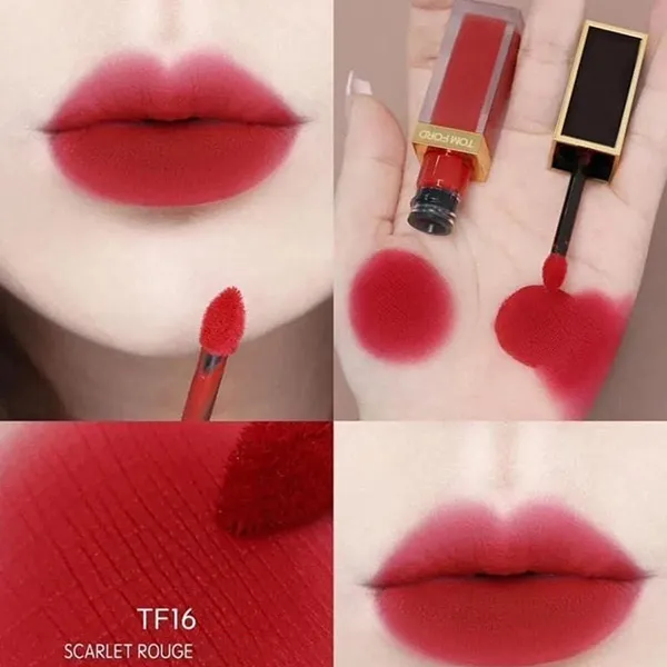 Son Kem Tom Ford Liquid Lip Luxe Matte Màu 16 Scarlet Rouge Đỏ Thuần