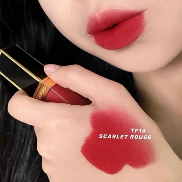 Son Kem Tom Ford Liquid Lip Luxe Matte Màu 16 Scarlet Rouge Đỏ Thuần