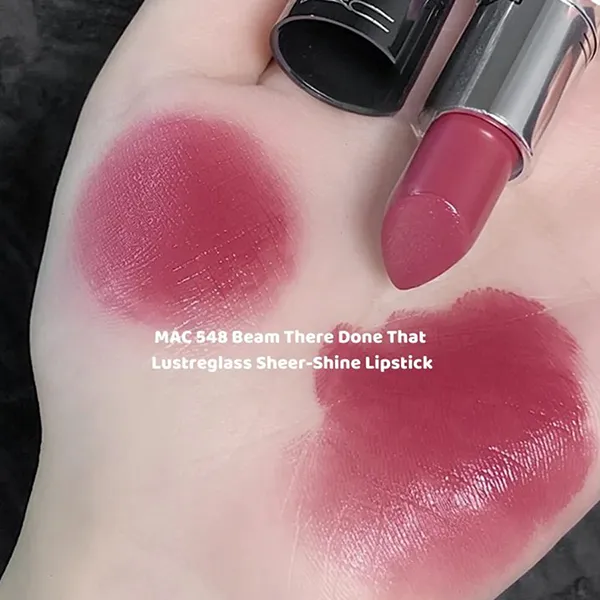 Son MAC 548 Beam There Done That Lustreglass Sheer Shine Lipstick Màu Hồng Mận - Son Môi - Vua Hàng Hiệu