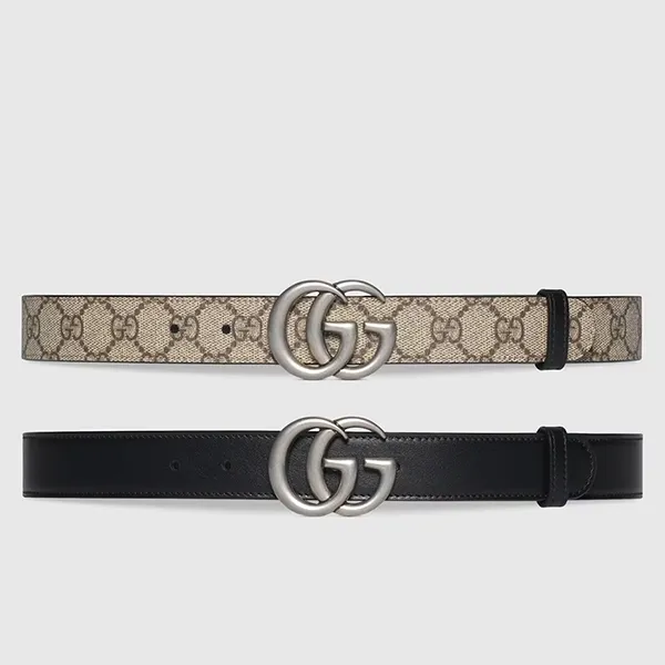 Thắt Lưng Gucci GG Marmont Thin 'Beige' 643847 92TIN 9769 Màu Đen/Be Size 70 - Thắt lưng - Vua Hàng Hiệu