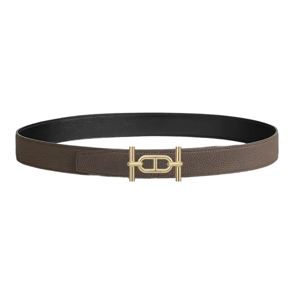 Thắt Lưng Unisex Hermès Ancre Belt Buckle & Reversible Leather Strap 32mm Màu Đen Xám Size 95