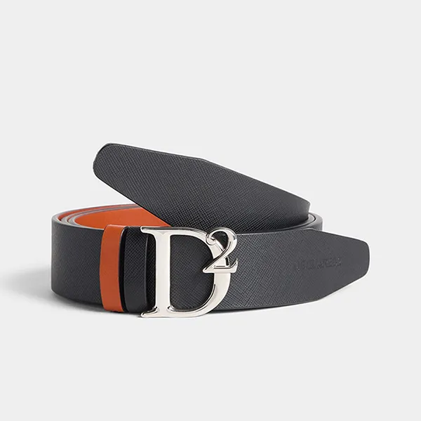 Thắt Lưng Nam Dsquared2 Statement Reversible Buckle Belt Màu Đen Cam Size 85 - Thắt lưng - Vua Hàng Hiệu
