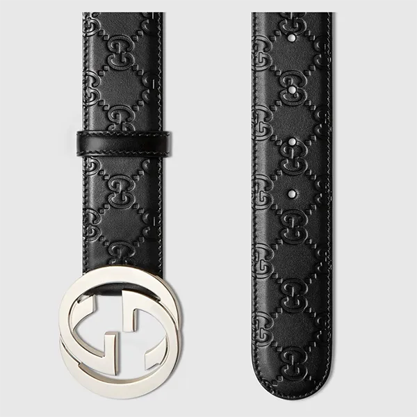 Thắt Lưng Nam Gucci Signature Leather Belt ‘Black’ 411924-CWC1N-1000 Màu Đen Size 85 - Thắt lưng - Vua Hàng Hiệu