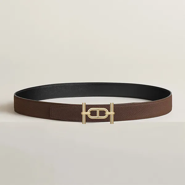 Thắt Lưng Nam Hermès Ancre Belt Buckle & Reversible Leather Strap 32mm Đen Nâu Đậm Size 85 - Thắt lưng - Vua Hàng Hiệu