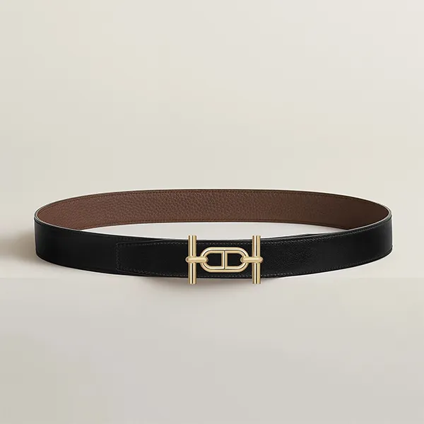 Thắt Lưng Nam Hermès Ancre Belt Buckle & Reversible Leather Strap 32mm Đen Nâu Đậm Size 85 - Thắt lưng - Vua Hàng Hiệu