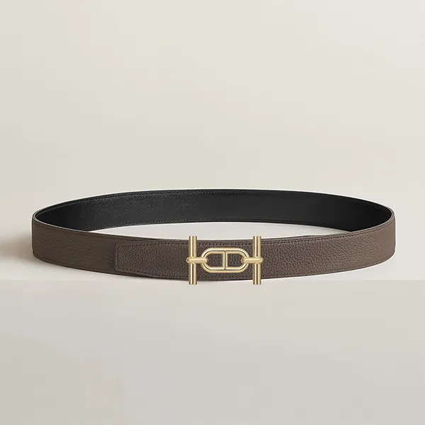 Thắt Lưng Nam Hermès Ancre Buckle & Reversible Leather Strap 32mm Belt Đen Nâu Cafe Size 95 - Thắt lưng - Vua Hàng Hiệu