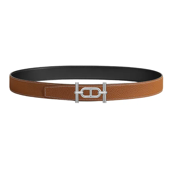 Thắt Lưng Nam Hermès Ancre Belt Buckle & Reversible Leather Strap 32mm Màu Đen Nâu Size 85