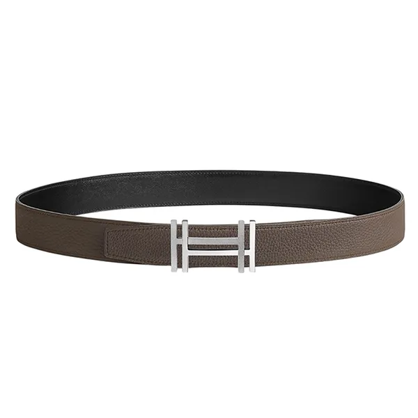 Thắt Lưng Nam Hermès H Au Carre Belt Buckle & Reversible Leather Strap 32mm Noir/Étain Màu Đen/Xám Size 95