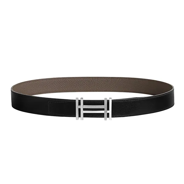 Thắt Lưng Nam Hermès H Au Carre Belt Buckle & Reversible Leather Strap 32mm Noir/Étain Màu Đen/Xám Size 95