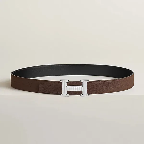 Thắt Lưng Nam Hermès H Striee Belt buckle & Reversible Leather Strap 32mm Màu Nâu Đen Size 85 - Thắt lưng - Vua Hàng Hiệu