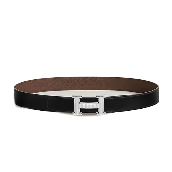 Thắt Lưng Nam Hermès H Striee Belt buckle & Reversible Leather Strap 32mm Màu Nâu Đen Size 85 - Thắt lưng - Vua Hàng Hiệu