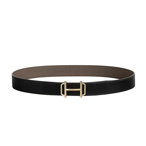 Thắt Lưng Nam Hermès Royal Belt Buckle & Reversible Leather Strap 32mm Noir / Étain Màu Nâu Đen Size 95