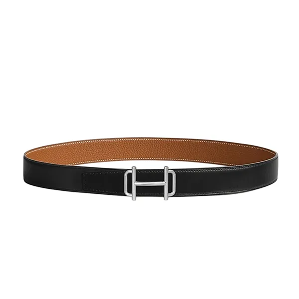 Thắt Lưng Nam Hermès Royal Belt Buckle & Reversible Leather Strap Silver Màu Nâu Đen Size 90 (Mặt Khoá Bạc)