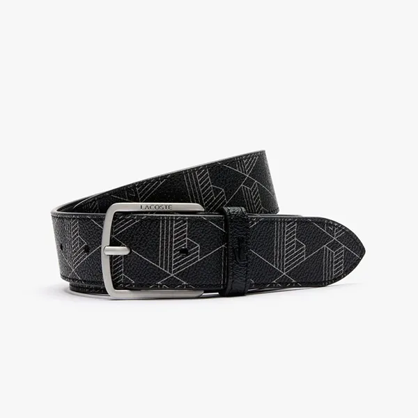Thắt Lưng Nam Lacoste Men's Monogram Belt RC4098 H45 Màu Đen Họa Tiết Size 110 - Thắt lưng - Vua Hàng Hiệu