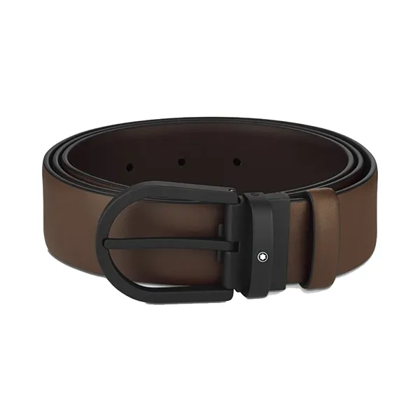 Thắt lưng Nam Montblanc Horseshoe Buckle Brown 35mm Leather Belt Màu Nâu - Thắt lưng - Vua Hàng Hiệu