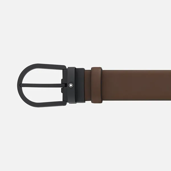 Thắt lưng Nam Montblanc Horseshoe Buckle Brown 35mm Leather Belt Màu Nâu - Thắt lưng - Vua Hàng Hiệu