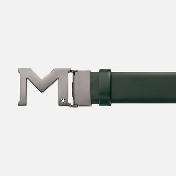 Thắt Lưng Nam Montblanc M Buckle Brushed Green/Brown 35mm Reversible Leather Belt Màu Xanh Green - Thắt lưng - Vua Hàng Hiệu