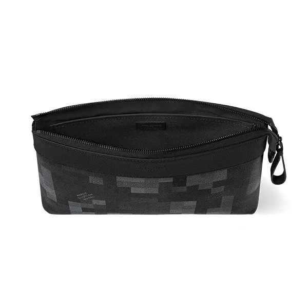 Túi Cầm Tay Louis Vuitton LV Pochette Voyage Souple M14926 Màu Đen Xám