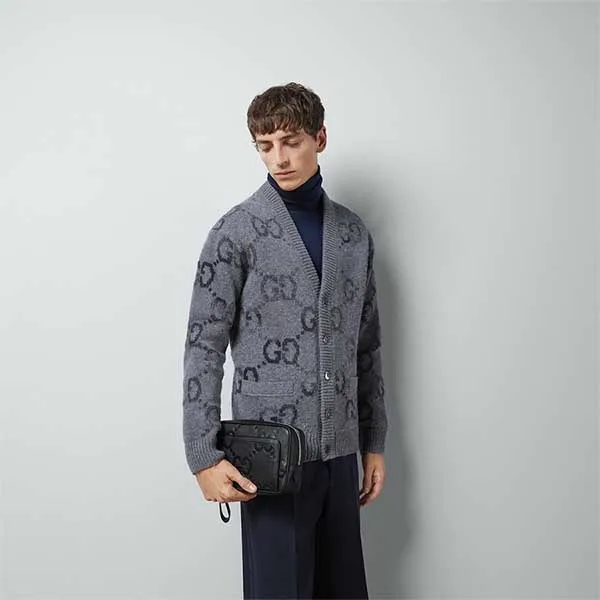 Túi Cầm Tay Nam Gucci Jumbo GG Pouch 760224 AABY0 1000 Màu Đen - Túi xách - Vua Hàng Hiệu