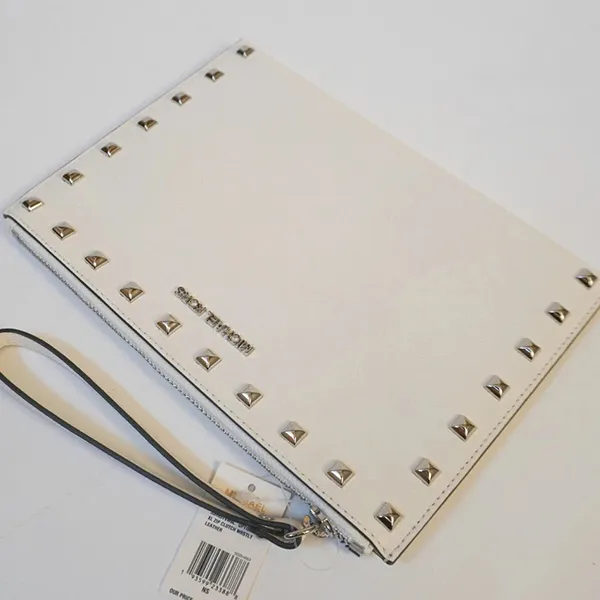Túi Cầm Tay Nữ Michael Kors MK Jet Set Travel Xl Zip Wristlet Clutch 35H9STVW6L Màu Trắng - Túi xách - Vua Hàng Hiệu