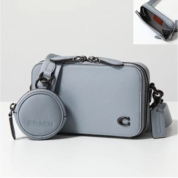 Túi Đeo Chéo Coach Leather Crossbody Bag CC070 Màu Xanh Xám - Túi xách - Vua Hàng Hiệu